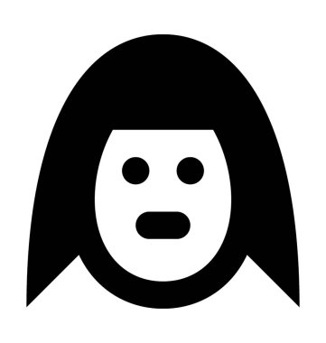 Kız Avatar düz vektör simgesi