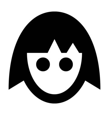 Çizgi film kız düz vektör simgesi