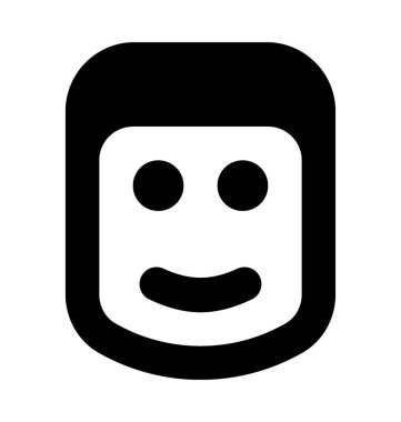 Çizgi film yüz düz vektör simgesi