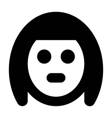 Küçük kız düz vektör simgesi