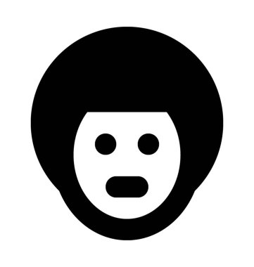 Çizgi film yüz düz vektör simgesi 