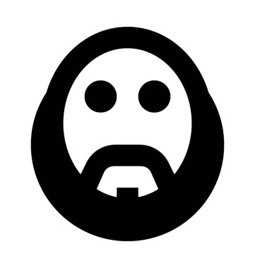 Adam bıyık düz vektör simgesi olan