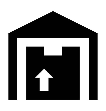 depo düz vektör simgesi 