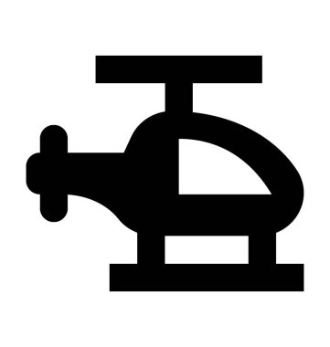 helikopter düz vektör simgesi 