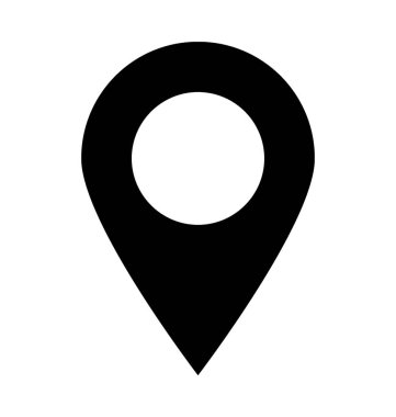 harita pin düz vektör simgesi 