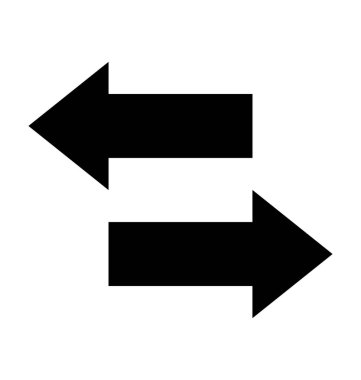 Oklar Exchange düz vektör simgesi 