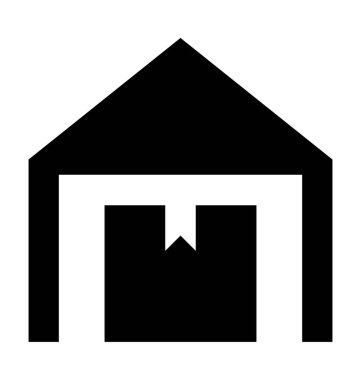 depo düz vektör simgesi 