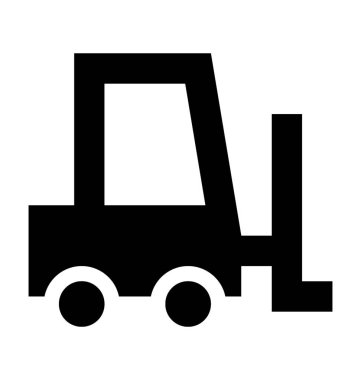 Forklift kamyon düz vektör simgesi 