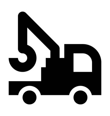 Çekici kamyon düz vektör simgesi 