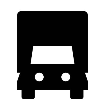 Kargo kamyonu düz vektör simgesi 