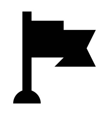 Çırpınan bayrak düz vektör simgesi 