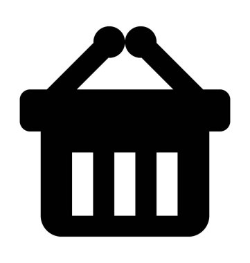 Alışveriş sepeti düz vektör simgesi 