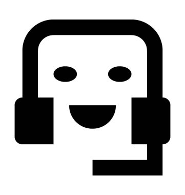 Müşteri servisi düz vektör simgesi 