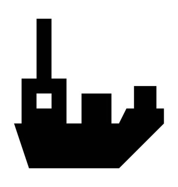 Kargo gemisi düz vektör simgesi 