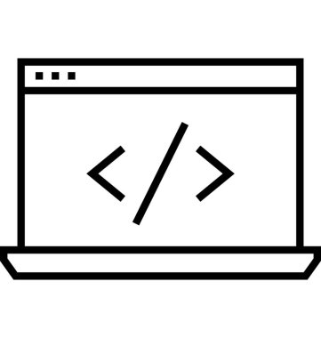 Kodlama satırı vektör simgesi