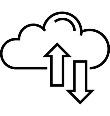 Bulut hizmet satırı vektör simgesi