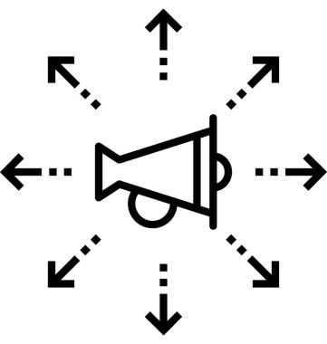 Viral pazarlama satırı vektör simgesi 