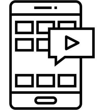 Mobil uygulama satırı vektör simgesi