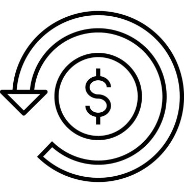 Yatırım satırı vektör simgesi dönüşü 