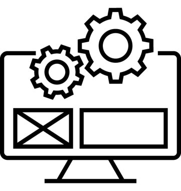 Web geliştirme satırı vektör simgesi 