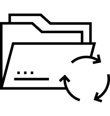 Veri işleme satırı vektör simgesi 