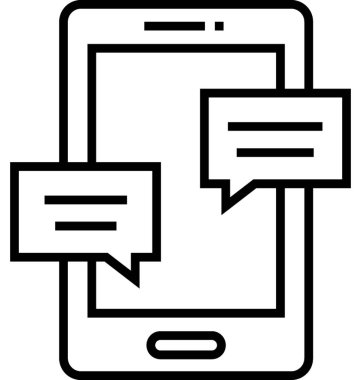 Sosyal ortam çizgisi vektör simgesi