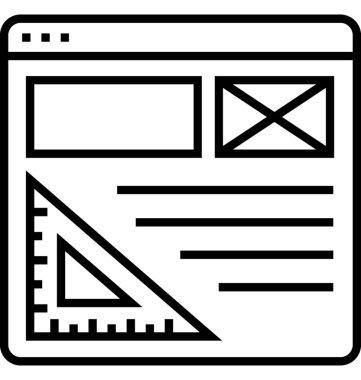 Web Sitesi Blueprint satırı vektör simgesi