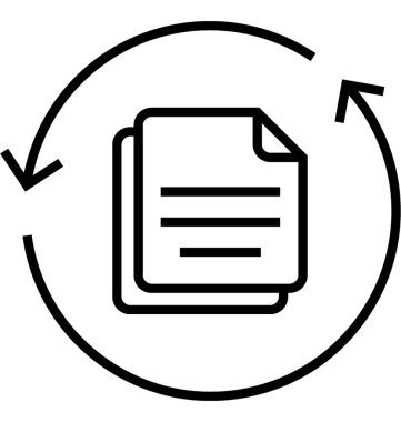 Veri eşitleme satırı vektör simgesi 