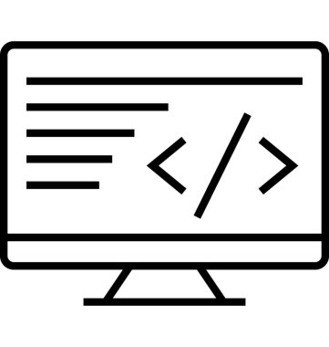 Satırı vektör simgesi kodlama web