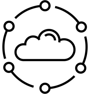 Pazarlama bulut satırı vektör simgesi 