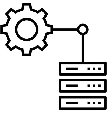 veri yönetimi çizgi vektör simgesi