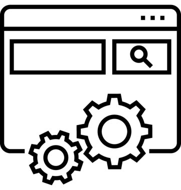 Arama Optimizasyonu satırı vektör simgesi 