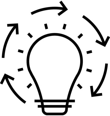 Fikir üretimi satırı vektör simgesi 