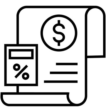 Bütçe planlama satırı vektör simgesi