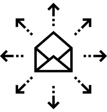 e-posta pazarlama satırı vektör simgesi 