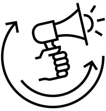 Ses pazarlama satırı vektör simgesi 