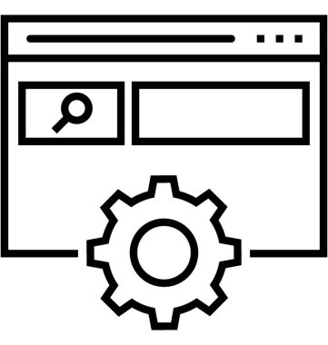 Web sitesi optimizasyonu satırı vektör simgesi
