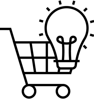 E-ticaret satırı vektör simgesi için çözüm