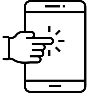 Dokunmatik ekran teknolojisi satırı vektör simgesi 