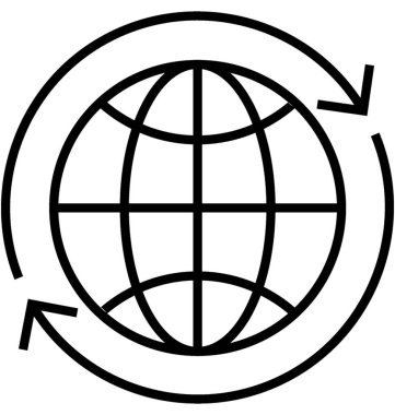 Küresel çözüm satırı vektör simgesi