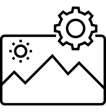 Fotoğraf yönetim satırı vektör simgesi