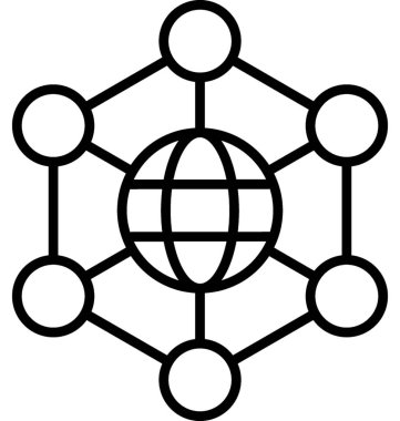 Küresel topluluk satırı vektör simgesi
