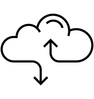 Veri bulut satırı vektör simgesi