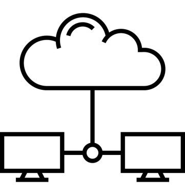 bulut hesaplama çizgisi vektör simgesi 