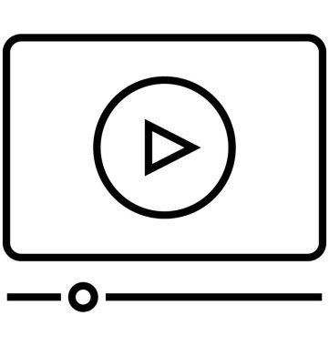 Video Oyuncu Satır Vektörü Simgesi