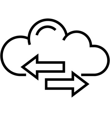 Bulut hizmetleri satırı vektör simgesi