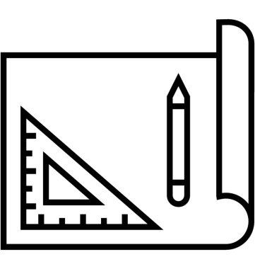 Ürün tasarım çizgi vektör simgesi