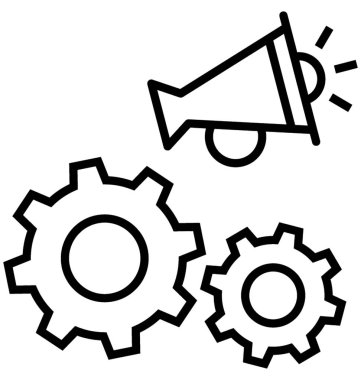 Reklam yönetimi satırı vektör simgesi