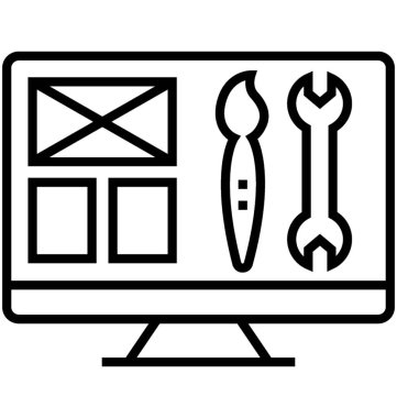 Web sitesi ve geliştirme satırı vektör simgesi