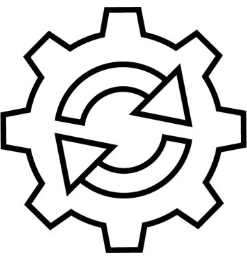 Update çizgi vektör simgesi